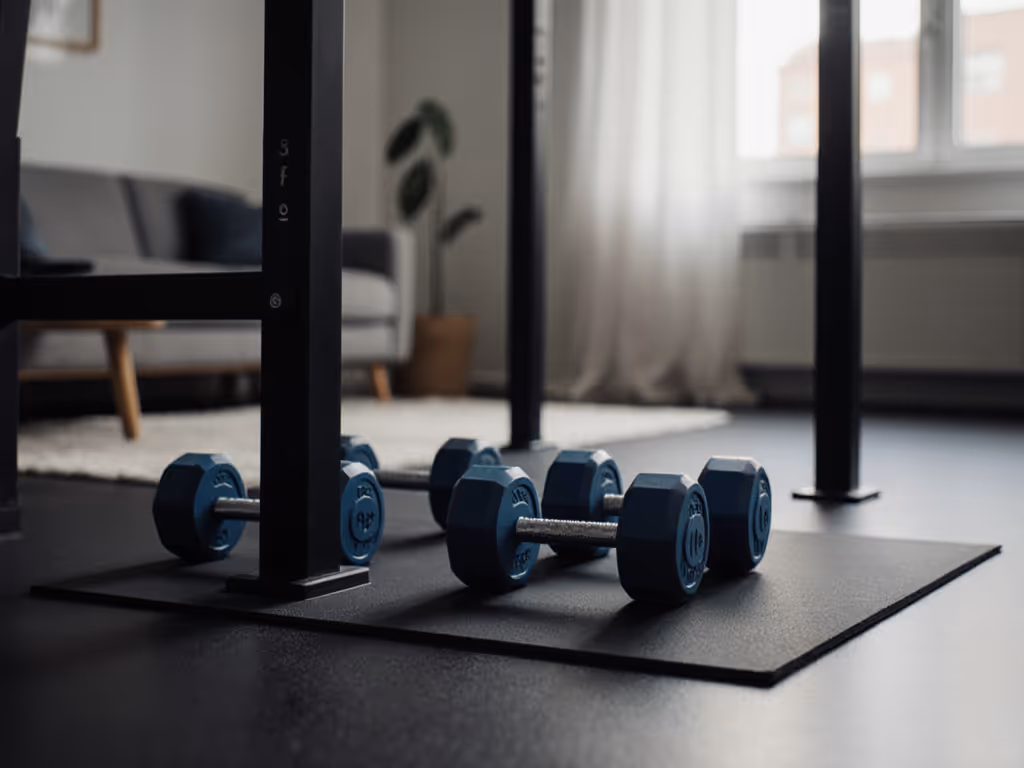 quiet_home_gym_setup_with_rep_dumbbells