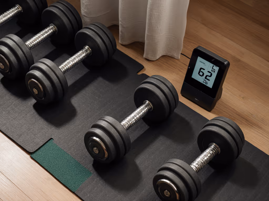 quiet_dumbbell_setup_on_apartment_floor_with_vibration_test_metrics