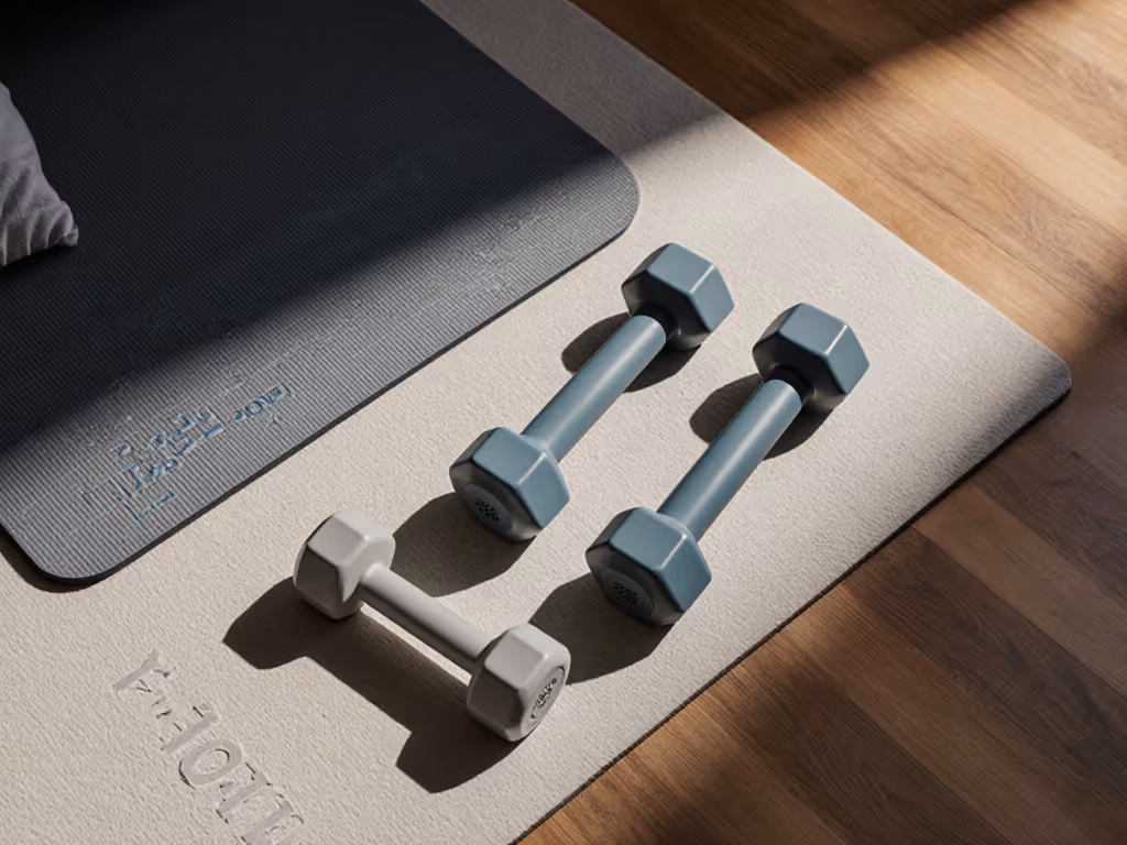 apartment-dweller-training-with-dumbbells-minimal-noise