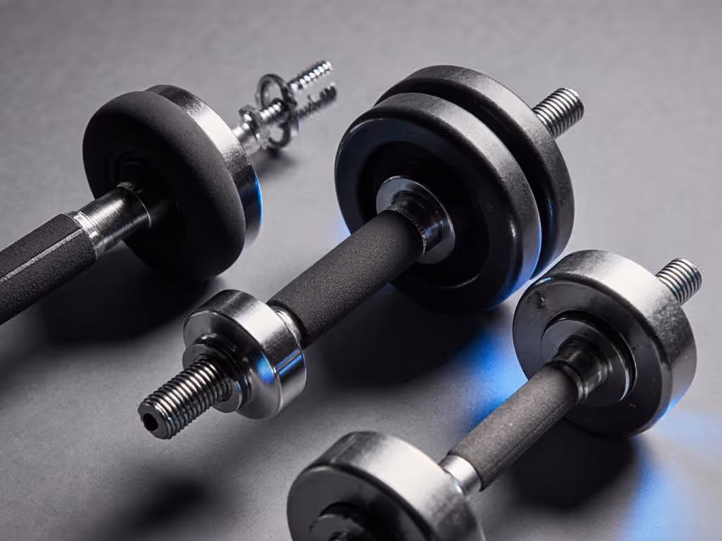 home_gym_adjustable_dumbbells_with_weight_change_mechanism_detail_shot